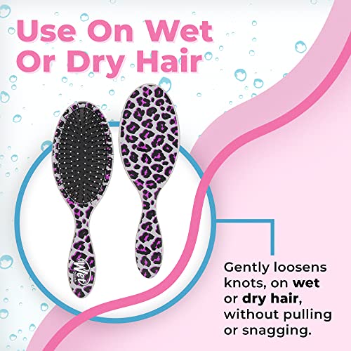 Wet Brush Original Detangler Brush - Pink Leopard, Safari - All Hair Types - Ultra-Soft Bristles Glide Through Tangles with Ease - Pain-Free Comb for Men, Women, Boys & Girls (Pack of 2)