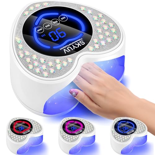 UV LED Nail Lamp, Rechargeable Cordless Nail Dryer for Gel Polish, UV Nail Light with 45 Beads, Professional Quick Dry Curing Lamp with 3 Timers Setting for Salon and Home