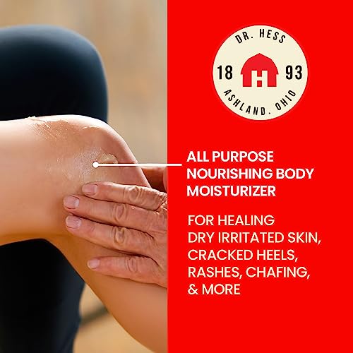 Dr. Hess' 1893 Original Udder Ointment, All-Purpose Nourishing Body Moisturizer for Healing Dry, Irritated Skin, Cracked Heels, Rashes, Chafing with Lanolin, Beeswax, & Eucalyptus Oil, 1.4 oz