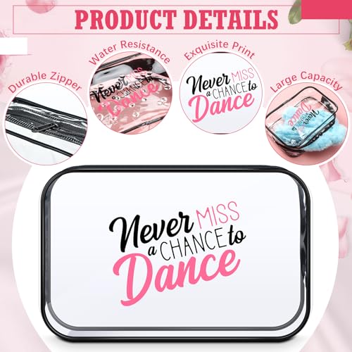 Abbylike 12 Pcs 7 x 4.7 x 2.4'' Dance Makeup Bags Gifts for Dancers Team Christmas Makeup Bags PVC Clear Cheer Case Toiletry Zipper Pouch for Women Christmas Xmas