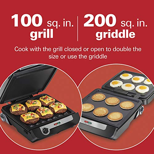 Hamilton Beach 4-in-1 Electric Indoor Grill & Griddle Combo 4-in-1