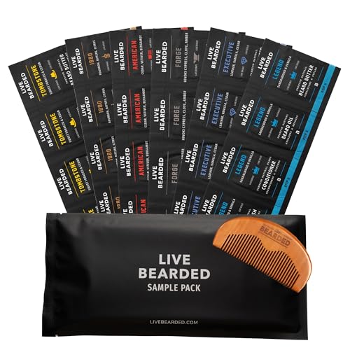 Men's Beard Grooming Kit with Beard Oil, Butter, Wash, Conditioner & Wooden Comb