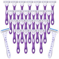 48 Count Women's Disposable Razors Bulk Purple 3 Blade Sensitive Skin Bikini Line Razor for Bathing Hotel Travel