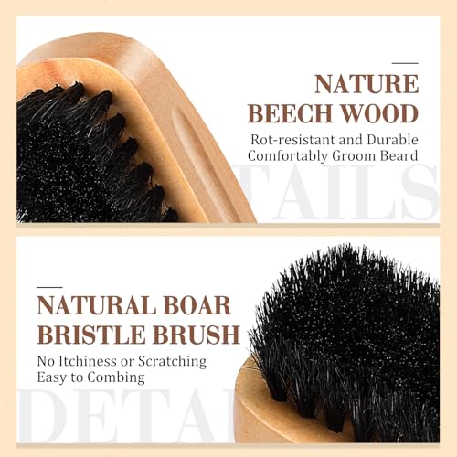 Rectangle Beard Brush & Comb Grooming Set - 10 Pieces
