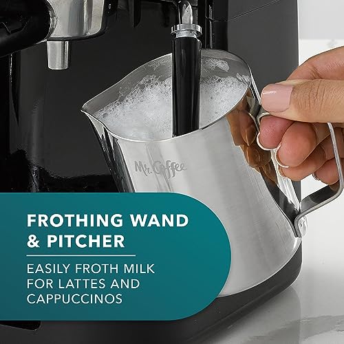 Mr. Coffee 4-Shot Steam Espresso & Cappuccino Maker Without Glass Carafe
