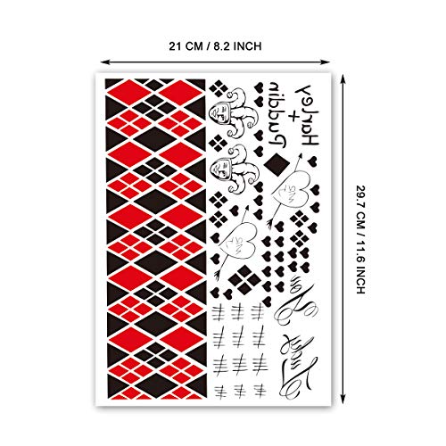 Fake Tattoo Stickers, 3-Sheet Women Temporary Tattoos and 3-Sheet Men Tattoos for Halloween Costume Cosplay Parties Accessories