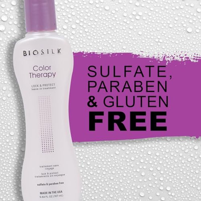 BioSilk Color Therapy Lock & Protect, Prevents Color Loss & Strengthens Hair, Keeps Color Vibrant & Rich, Sulfate, Paraben & Cruelty-Free, 5.64 Oz (Pack of 2)