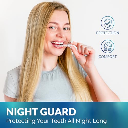 Mouth Guard for Teeth Grinding Night Sleep - Custom Fit Clenching Protector with 12 Cleaning Tablets - Variation 4