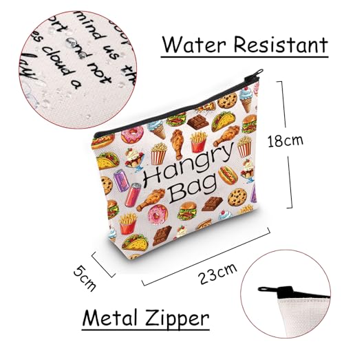 JXGZSO Funny Foodie Gift Hangry Bag Snack Travel Makeup Bags Emergency Snacks Food Storage Bag Snack Lover Gift