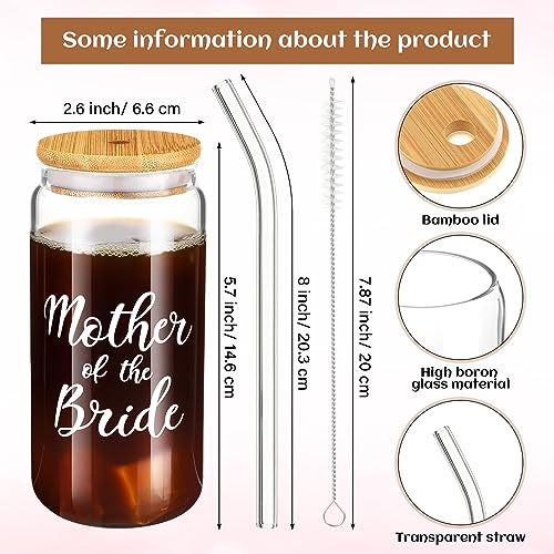 Mother of the Bride Gifts Set - Glass Cup, Tote & Cosmetic Bag - Variation of Mother of the Bride