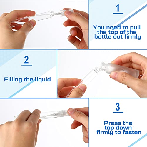 Lallisa 100 Pcs 10ml Mini Spray Bottles Clear Glass Perfume Bottles Refillable Fine Mist Spray Empty Fragrance Sample Containers Cosmetics Atomizer for Cleaning, Travel, Essential Oils