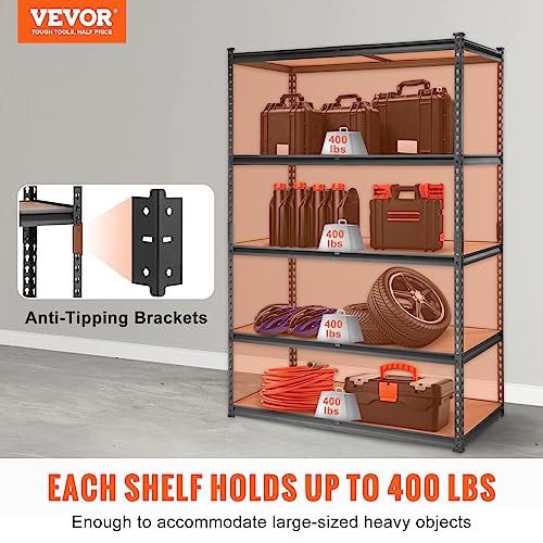 VEVOR 24x48x72 Inch Adjustable 5-Tier Heavy Duty Storage Shelving Unit with MDF Shelf Variant