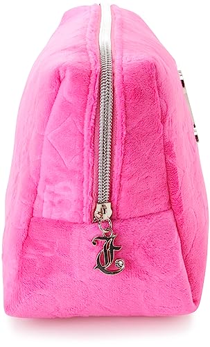 Pink Velour Makeup Bag - Juicy Couture Heart Crown Logo, Wedge Shape, One Size