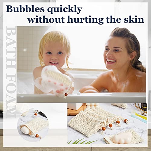 60 Pack Soap Saver Bags Exfoliating Pouch - 3.5x5.5 Inch Cotton Linen