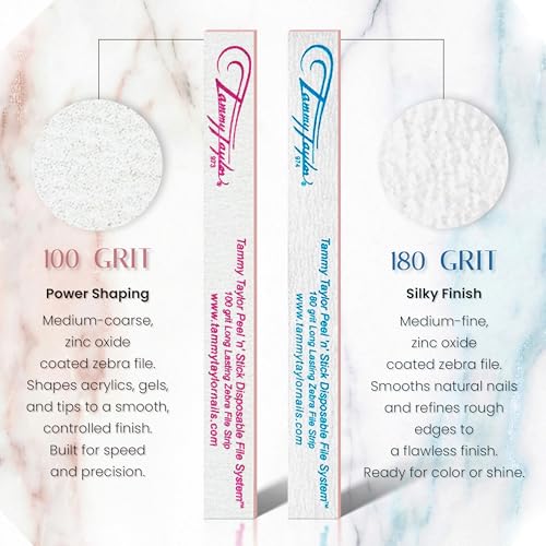 Tammy Taylor 100 Grit Acrylic Nail Files Pack of 25 Pink Emery Boards for Nails