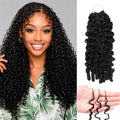 HC Burmese Curly Crochet Human Hair Bundles 16 Inch Natural Black Reusable Feather Crochet Hair for Black Women