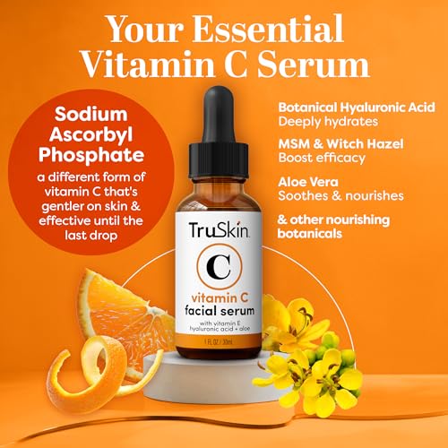 TruSkin Vitamin C Serum & Liquid Exfoliant Duo ? Vitamin C Face Serum 1oz & AHA, BHA, PHA Liquid Exfoliant 4.2oz for Brighter, Smoother Skin