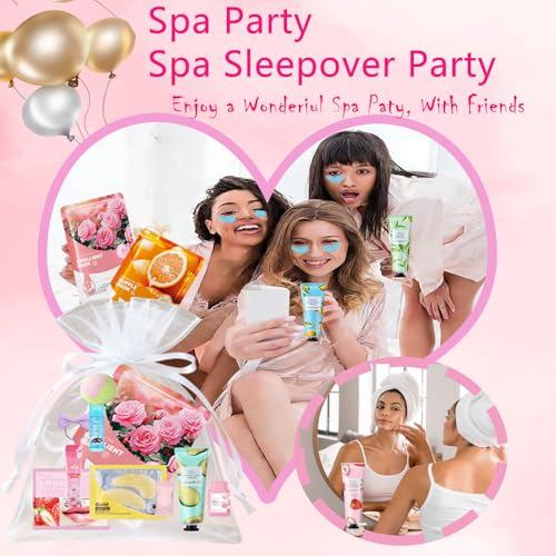 144PCS Spa Party Supplies Kit for Women with Face Masks Lip & Eye Patches Foot Bath Bombs