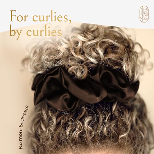 Oversized Mulberry Silk Scrunchies for Women - 1 Pack of 1 - Espresso