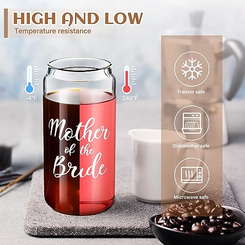 Mother of the Bride Gifts Set - Glass Cup, Tote & Cosmetic Bag - Variation of Mother of the Bride
