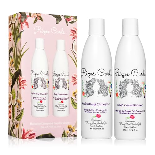Rizos Curls Wash Day Bundle - Hydrating Shampoo & Deep Conditioner Set with Shea Butter