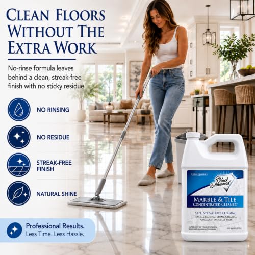 Black Diamond Stoneworks Marble & Tile Floor Cleaner Concentrate - 4-Gallon Pack of 128 Fl Oz Bottles
