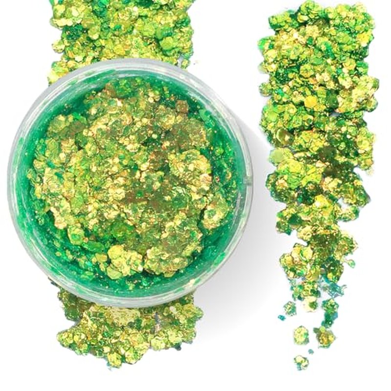 Mermaid Green - Color Shift Holographic Body Glitter Gel for Body, Face, Hair - Vegan & Cruelty Free - Electric Bliss Beauty (Green)