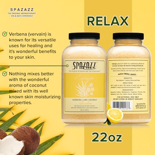 Spazazz Verbena Lime Coconut Aromatherapy Spa Salt - 22 Ounce