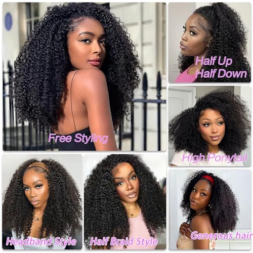 16 Inch Kinky Curly Lace Frontal Closure 13x4 HD Transparent Human Hair
