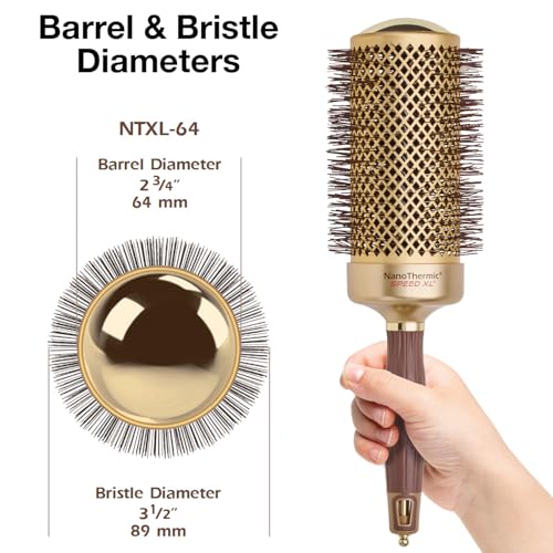 Olivia Garden NanoThermic Ceramic Ion Speed XL Round Hair Brush 2.75" Professional Blowout