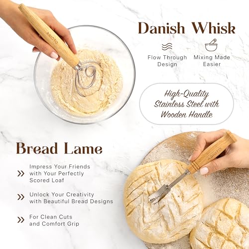 Sourdough Starter Kit 24-Piece Set with Banneton Baskets & Jar - Beginner Baking Supplies