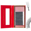 DeceMars 10D U Shaped Eyelash Extensions Easy Fans Double Tips 5D Russian Volume Crisscross Eyelashes Natural Soft YY Lash Extensions Handwoven Mesh Wispy Clusters Matte Black-0.07mm-D-8-15mm Mix