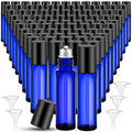 96 Pack 10ml Blue Glass Essential Oil Roller Bottles with Accessories