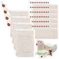 100 Pieces Sisal Soap Saver Bags Exfoliating Mesh Pouches for Bath and Shower