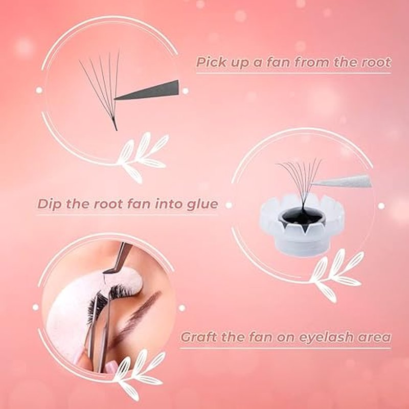 500 Eyelash Extension Promade 4D to 16D Not Premade, Ultra Lash Fans 0.03/0.05/0.07mm Thickness, C D Curl Lashes, 8 - 16mm Length for Easy Volume Individual Eyelash Extensions Clusters DIY(8D-0.05-C (9mm))