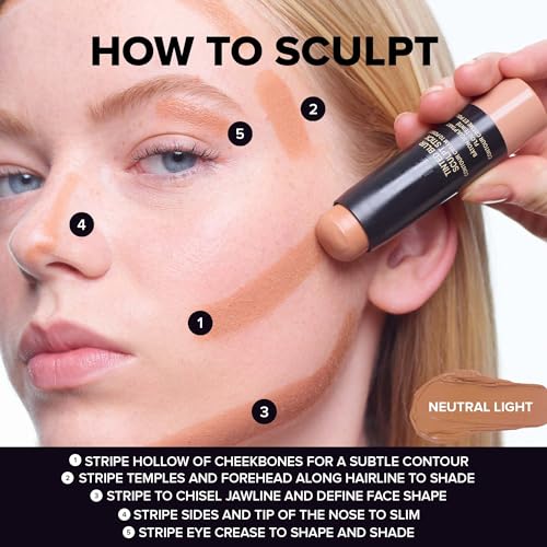 Nudestix Tinted Blur Sculpt Stick ? Cream-to-Powder Matte Contour Stick for Natural Face Sculpting & Definition | Lightweight, Blendable, Vegan & Clean Beauty Makeup