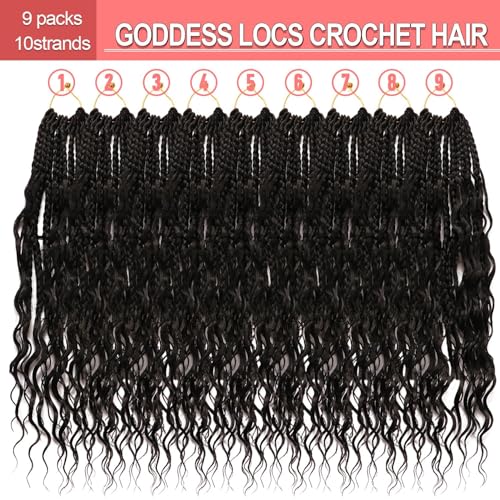 18 Inch Water Wave Boho Crochet Hair - 9 Packs for Black Women - Variation 1B#