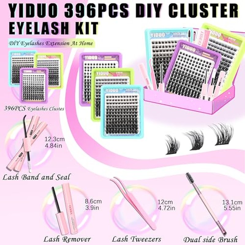 3 Styles Lash Clusters Kit Bulk Packs with 2¡¿Bond&Seal Volume/Manga/ultra/Dramatic Eyelash Extensions 8-18mm lashes Clusters Kit Wispy D Curl Individual Fake Eyelashes Kit DIY at Home Easily