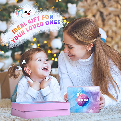 Rainbow Cloud Bath Bomb Gift Set - 3 oz x 8, Kids & Adults, Organic & Vegan