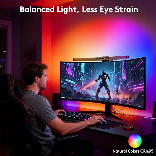 Monitor Light Bar RGB Backlight with Music Sync for Curved Monitors