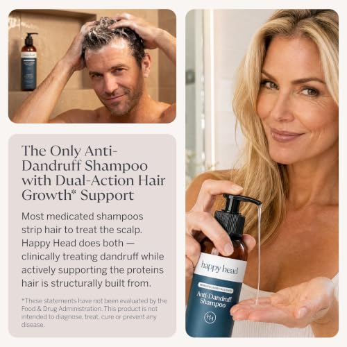 Happy Head Anti-Dandruff Shampoo for Itchy Scalp, 6 Fl Oz - Dermatologist-Designed Relief