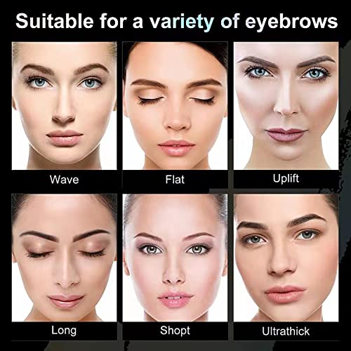 Eyebrow Stencil Kit, One Step Brow Powder Stamp Makeup with 10 Reusable Eyebrow Stencils£¦2 Eyebrow Pen Brushes, Professional Waterproof Brow Powder Stamp (Dark Brown)