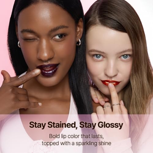 Peripera [Bundle] PEEL OFF LIP STAIN 01 BLACK CHERRY + INK GLASTING LIP GLOSS 06 MADE IT
