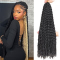 30 Inch Water Wave Passion Twist Hair 7 Packs - Natural Black #1B