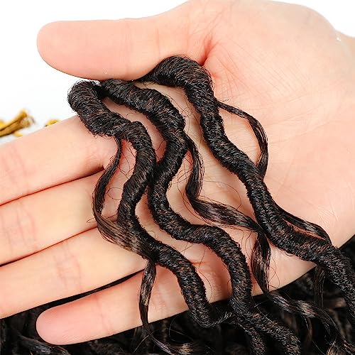 Goddess Faux Locs Crochet Hair - T1B/30, 18 Inch, Pack of 8 for Black Women