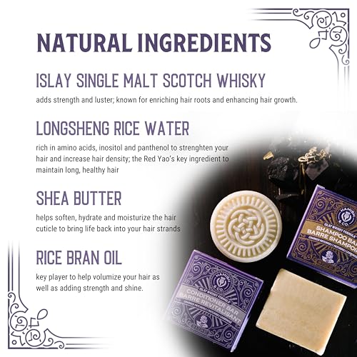 Viori Hamish & Co. Shampoo Bar ? Charred Patchouli Scent ? Handcrafted Men's Shampoo with Scottish Islay Whiskey ? Sulfate-Free, Paraben-Free, Plastic-Free
