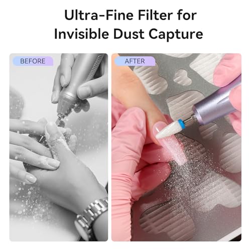 Grey Nail Dust Collector with Touch Screen & 35 Adjustable Suction Levels - Powerful Acrylic Nail Fan