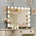 Black Hollywood Vanity Mirror with Lights, 15 Dimmable Bulbs, 3 Color Lights,Make Up Lighted Mirror, Aluminum Metal Frame, USB Charging Port£¨23" x 18"£©