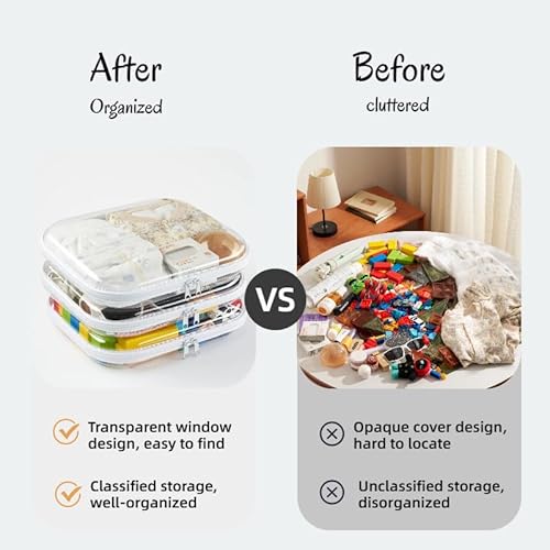 6-Pack Large Clear Hard Shell Zipper Pouches, Clear Zipper Bags, Hard Case Pouches for Purse & Diaper Bag Organizer,and Travel Essentials£¨6L£©