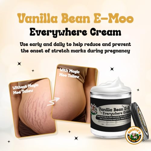 8oz Beef Tallow Body Moisturizer with Organic Emu Oil & Vanilla Bean - Versatile Skin Care